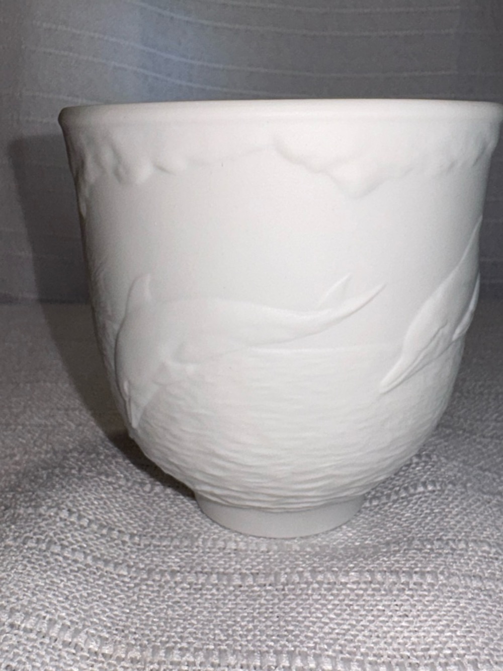 Lladro Collectors Society Dolphin Candle Holder White Matte Porcelain Small EUC